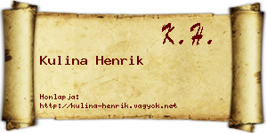 Kulina Henrik névjegykártya